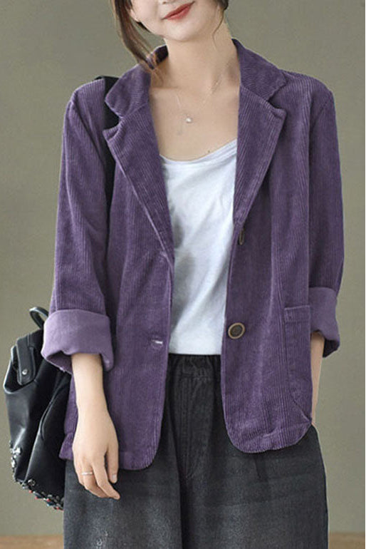 Loose Long Sleeve Corduroy Coats C2984