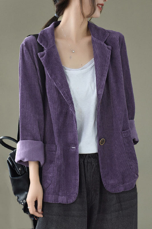 Loose Long Sleeve Corduroy Coats C2984