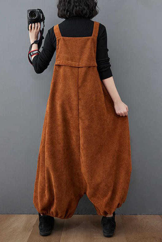 Women Casual Loose Corduroy Overalls C2986