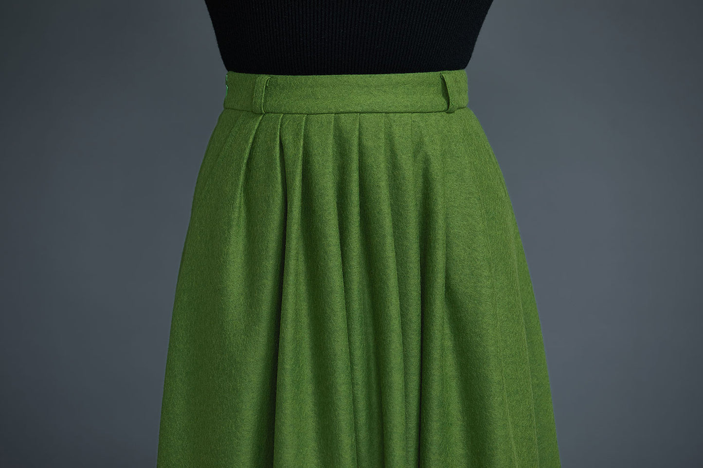 Wool pleated wool maxi skirt C1659