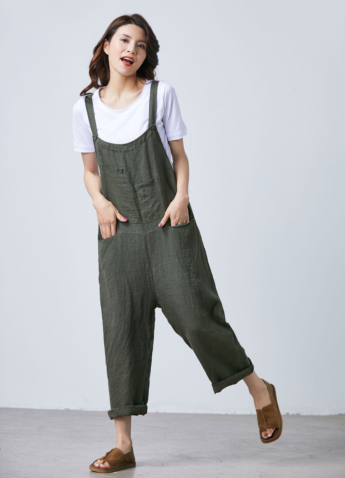 Casual Baggy Overalls Jumpsuit with Pockets C1688#