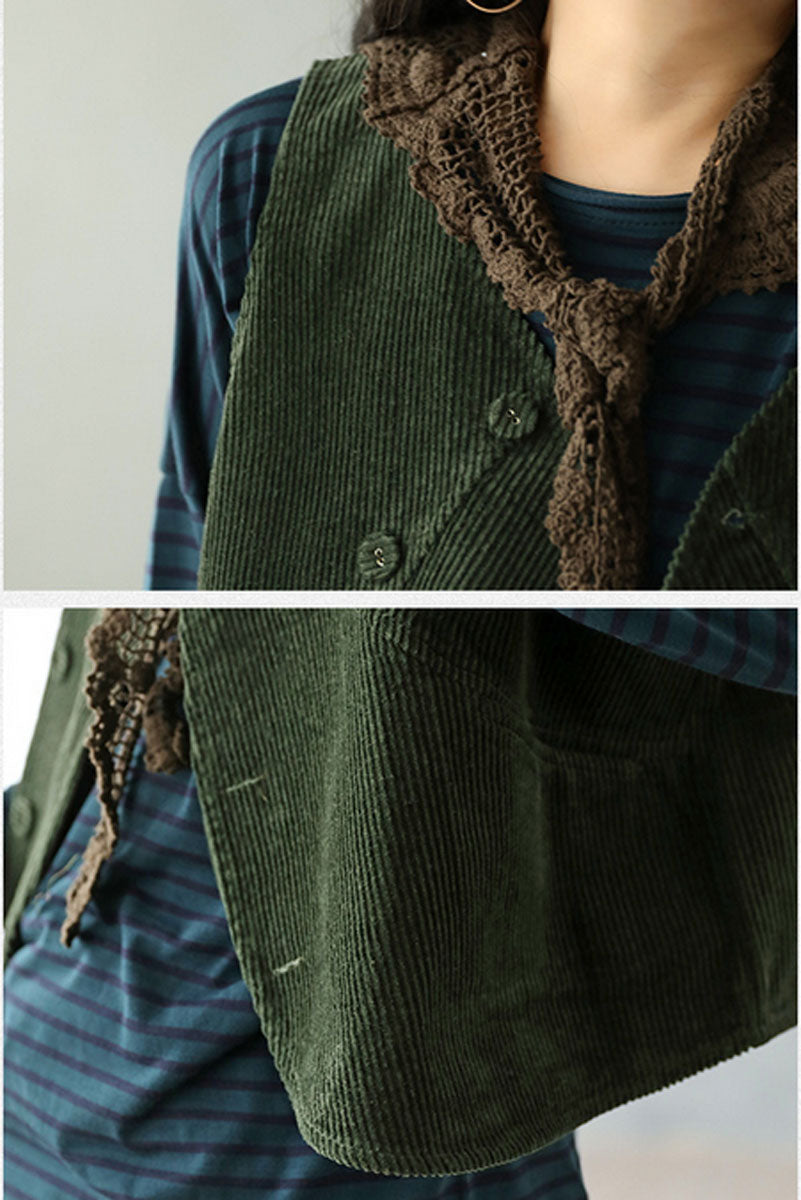 Pink Corduroy Vest C2445