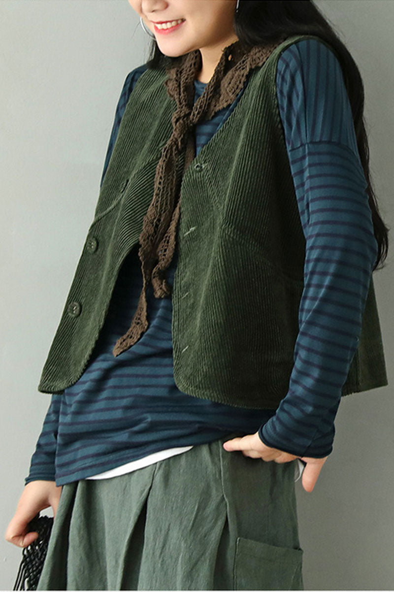 Pink Corduroy Vest C2445