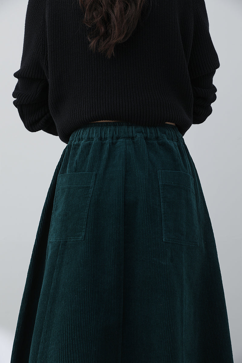 Women Casual A-Line Corduroy Skirt C3017