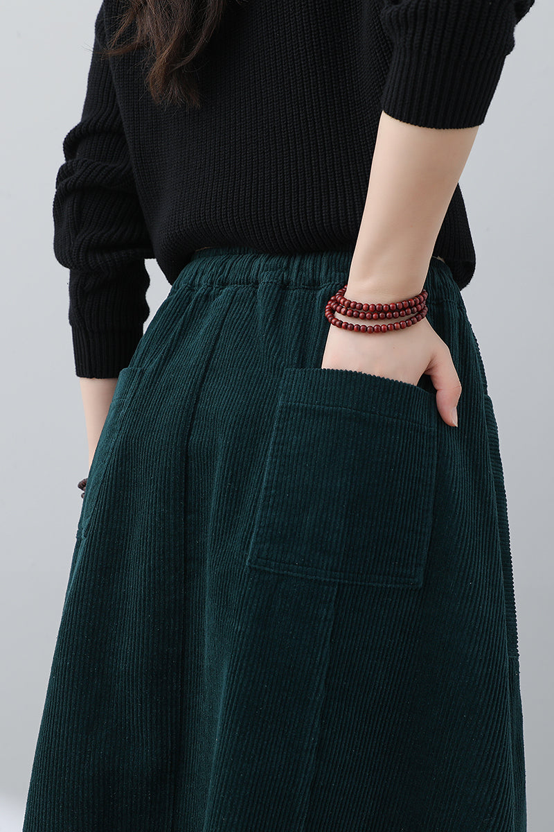 Women Casual A-Line Corduroy Skirt C3017