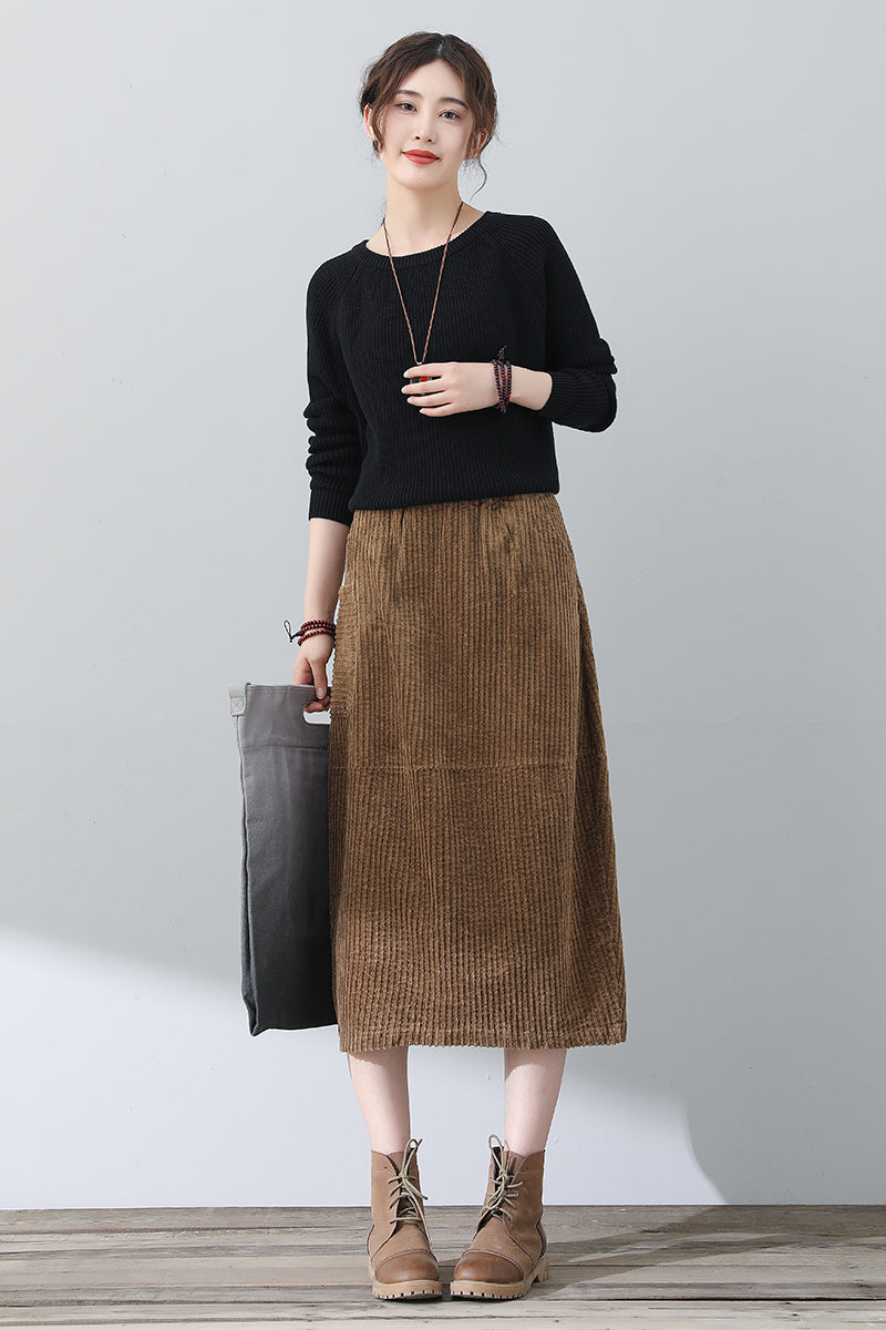 Autumn Winter Women Corduroy Skirt C3018