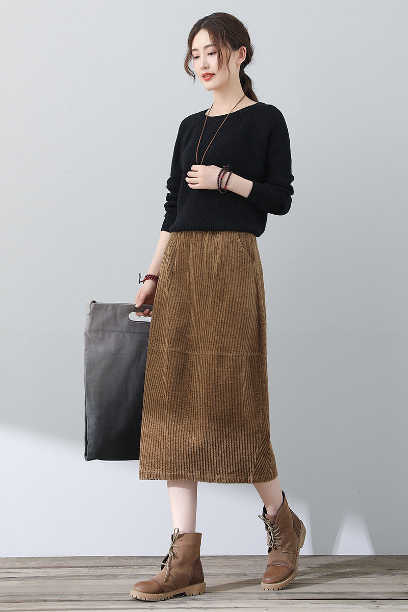 Autumn Winter Women Corduroy Skirt C3018