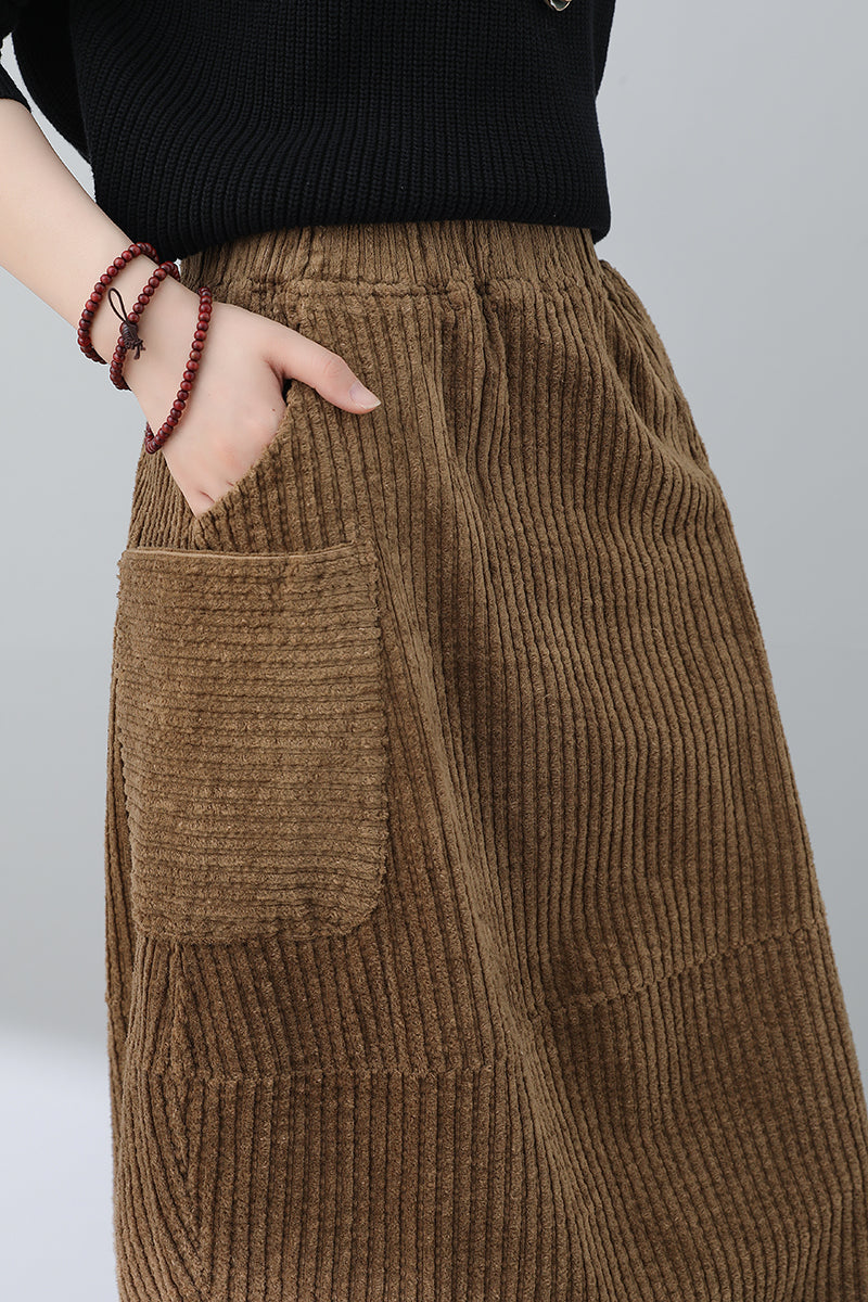Autumn Winter Women Corduroy Skirt C3018