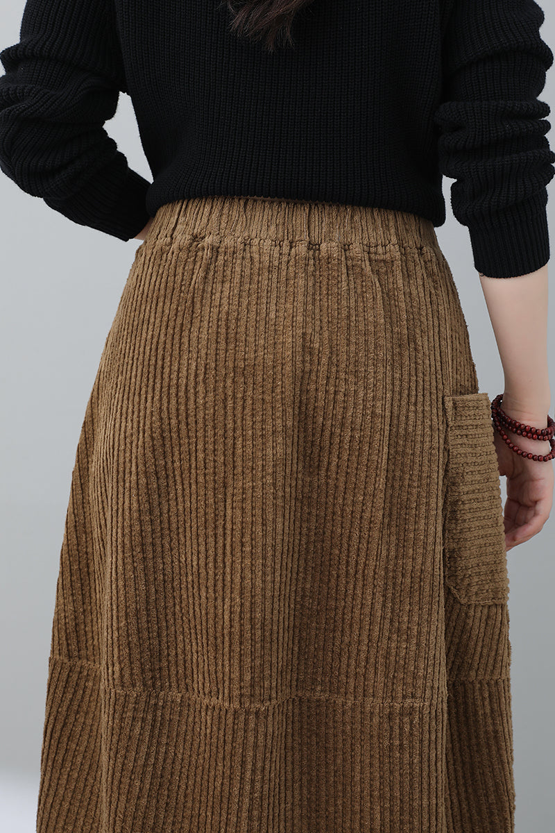 Autumn Winter Women Corduroy Skirt C3018