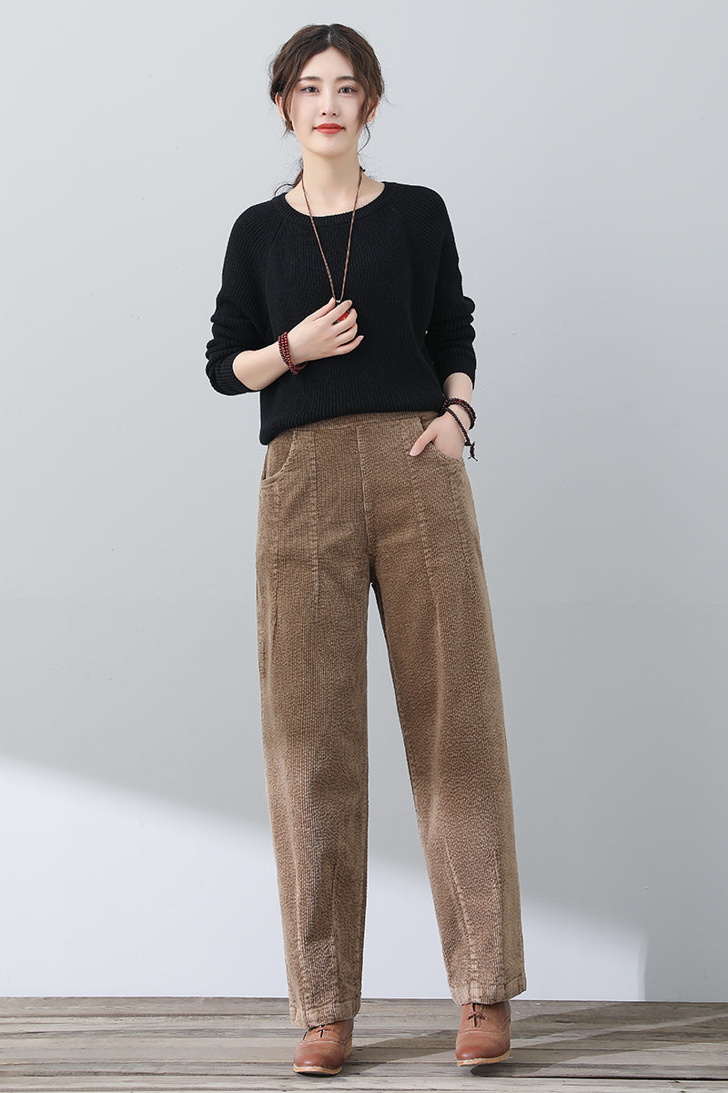 Women Casual Loose Corduroy Pants C3020#