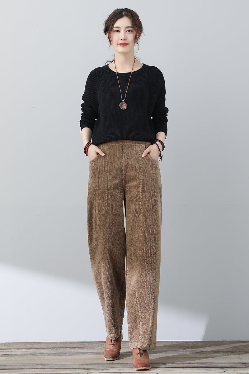 Women Casual Loose Corduroy Pants C3020#