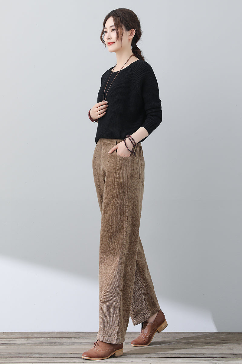 Women Casual Loose Corduroy Pants C3020