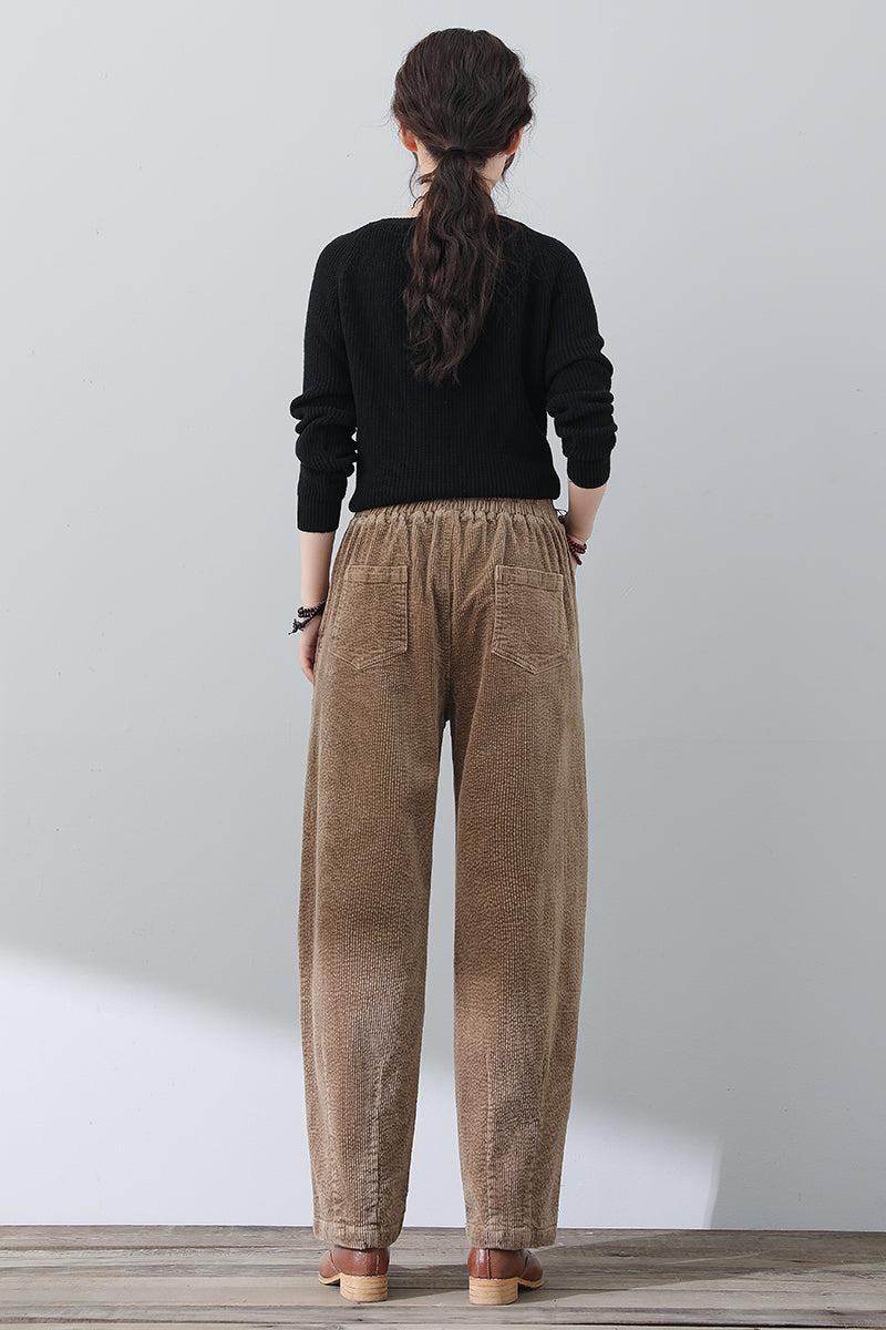 Women Casual Loose Corduroy Pants C3020#