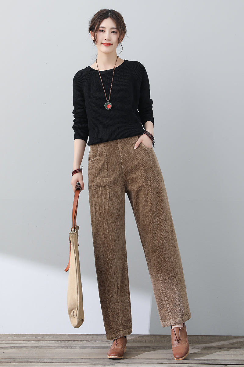 Women Casual Loose Corduroy Pants C3020#