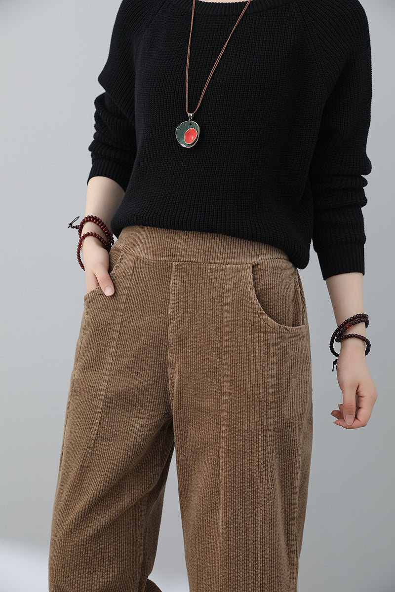 Women Casual Loose Corduroy Pants C3020#