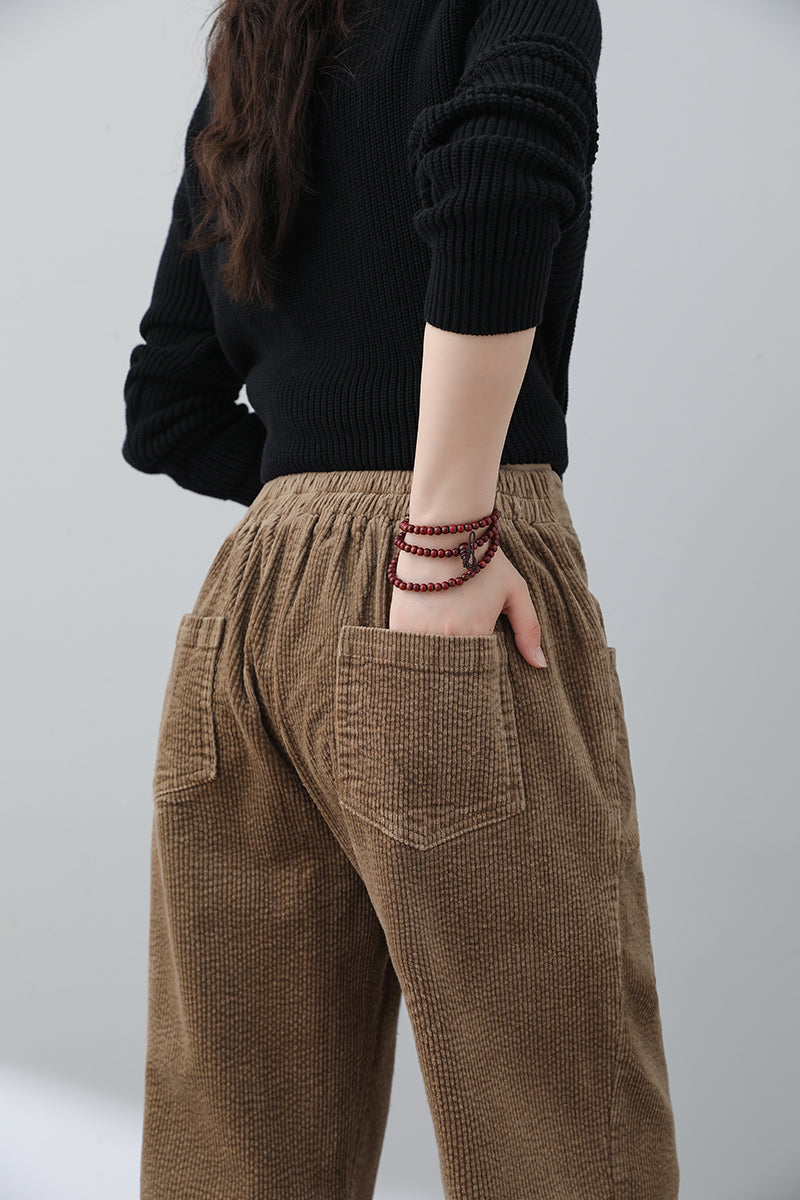 Women Casual Loose Corduroy Pants C3020