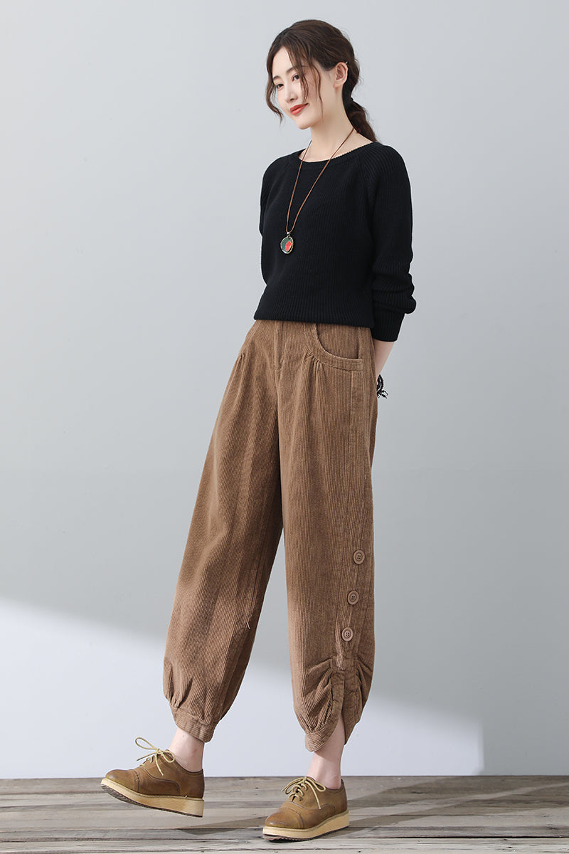 Women Autumn Loose Corduroy Pants C3021