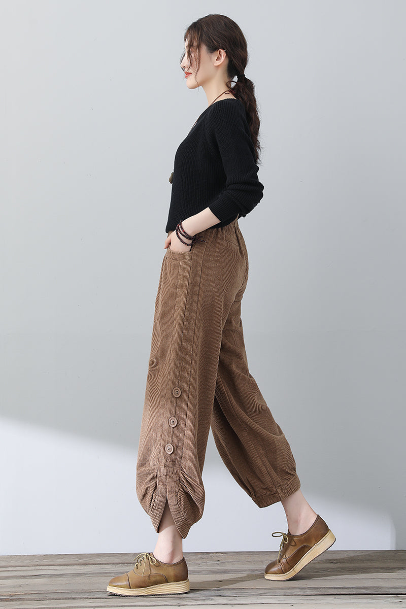 Women Autumn Loose Corduroy Pants C3021