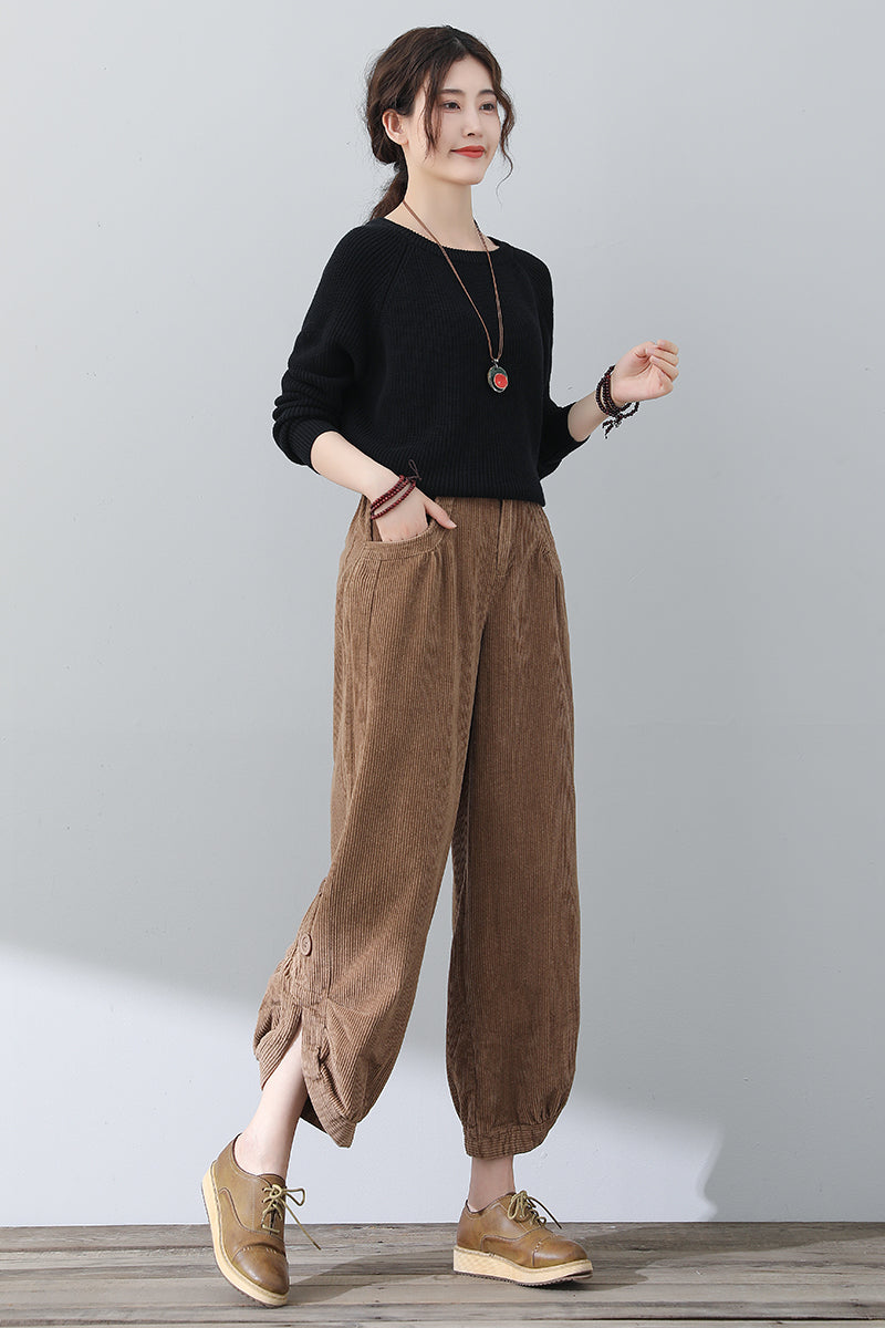 Women Autumn Loose Corduroy Pants C3021