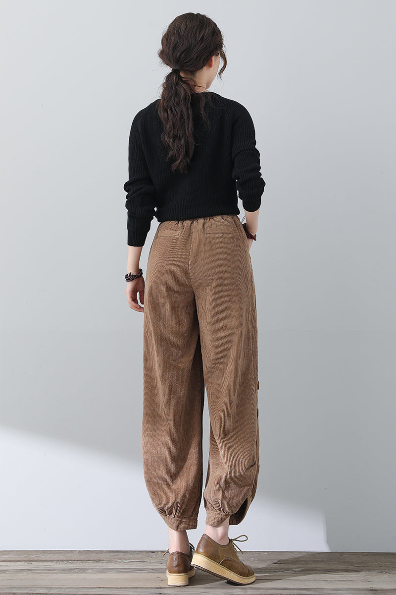 Women Autumn Loose Corduroy Pants C3021