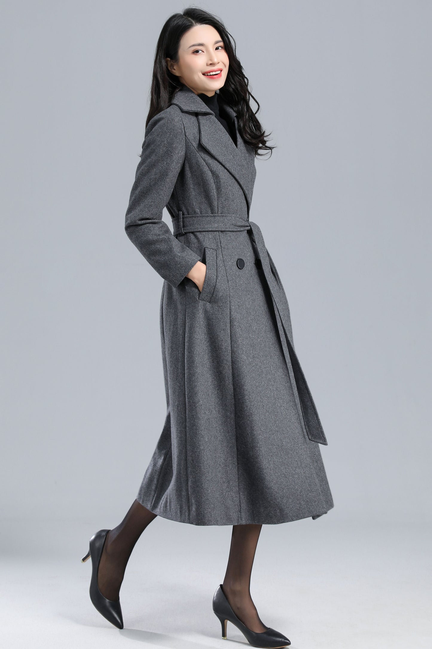 Warm Wool Maxi Coat Women C2462