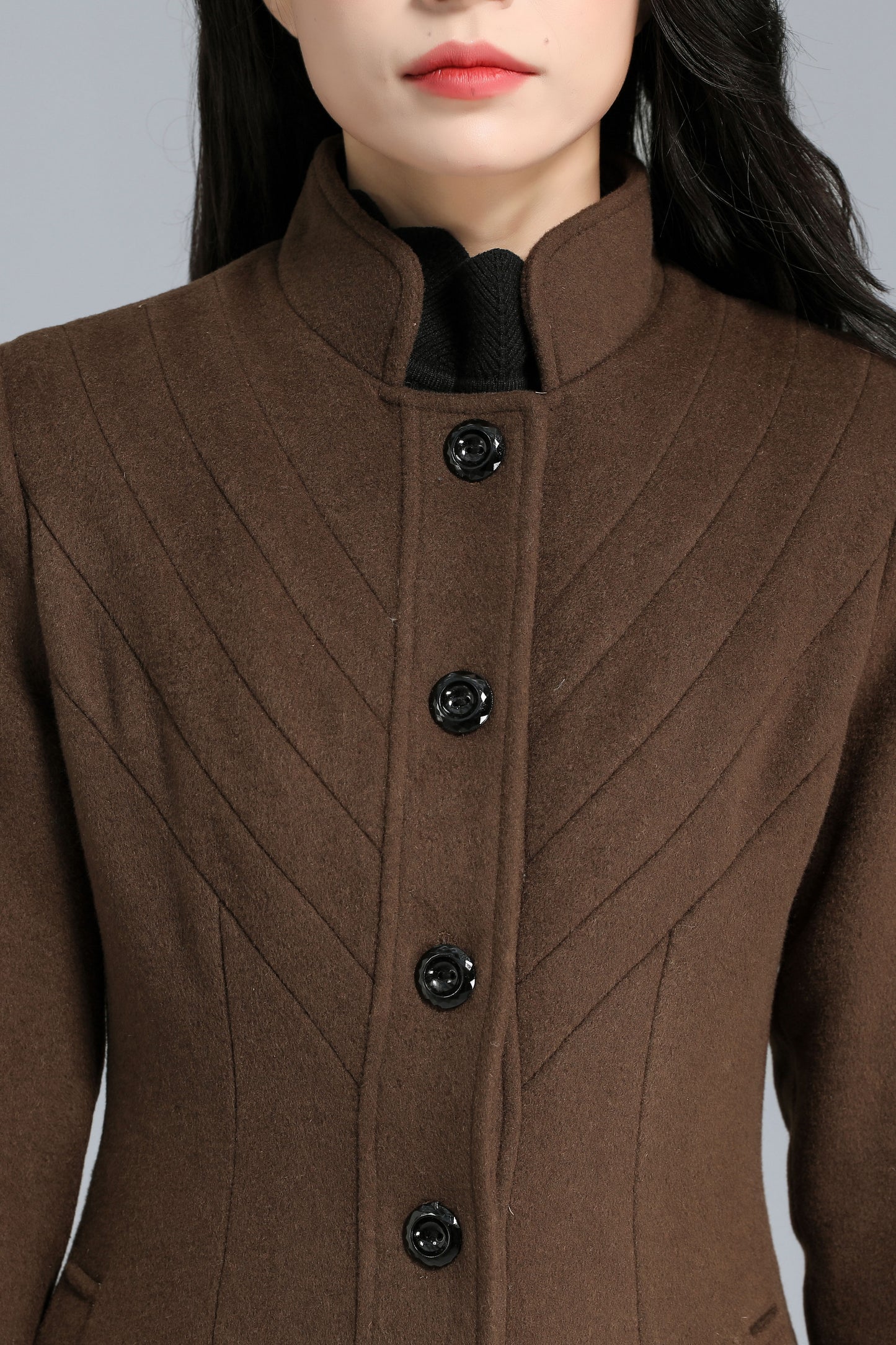 Vintage Inspired Single Breasted Coat Women C2465