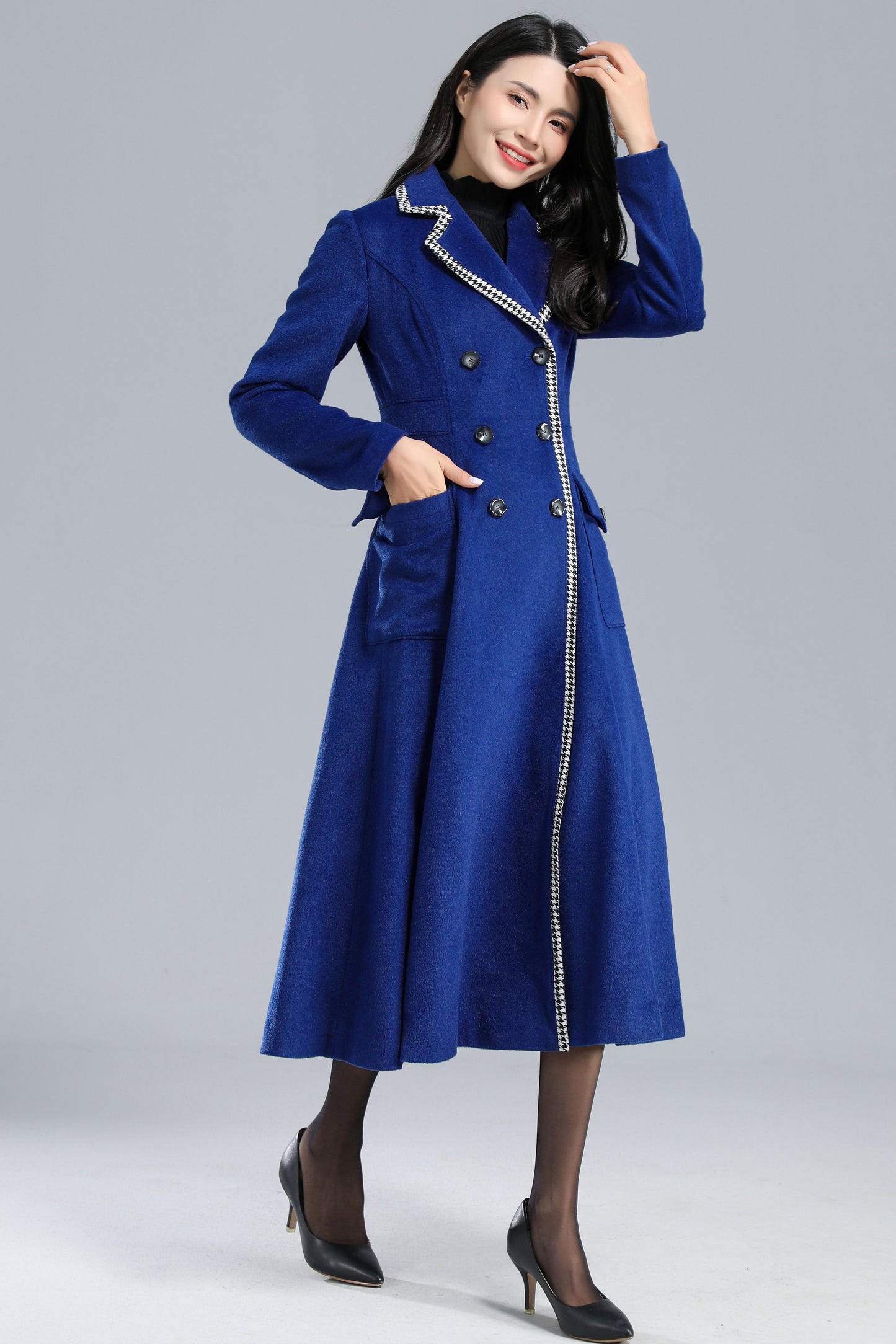 Double Breasted Wool Coat Women C2466