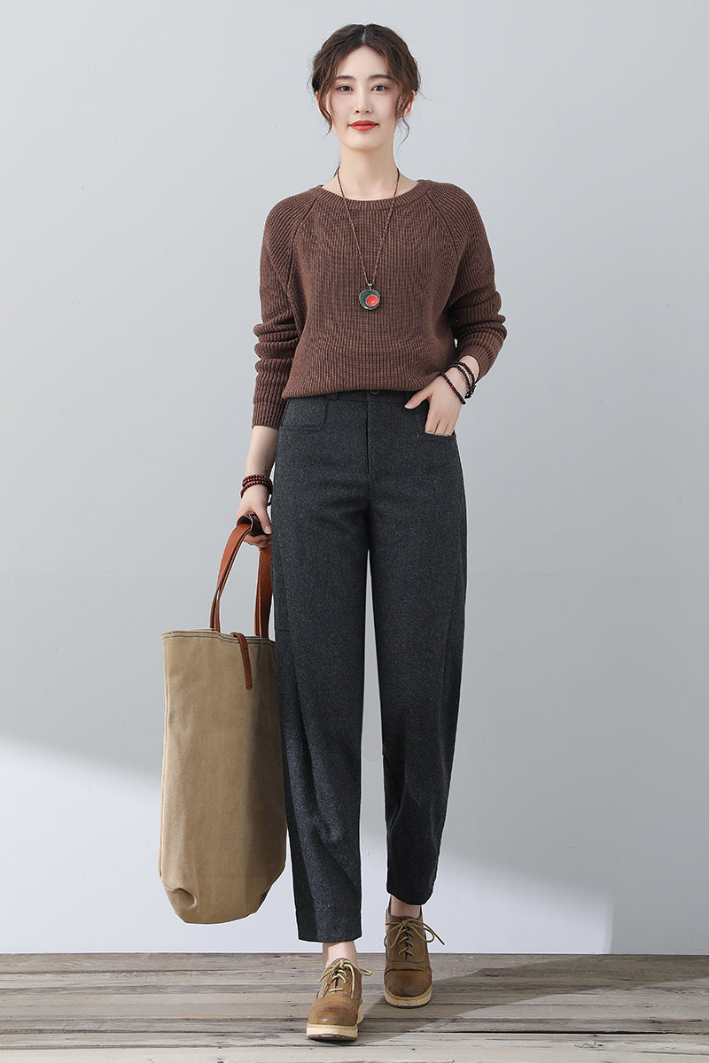 Autumn Winter Casual Wool Pants C3015