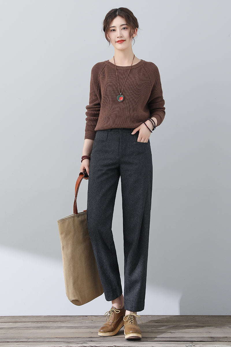Autumn Winter Casual Wool Pants C3015