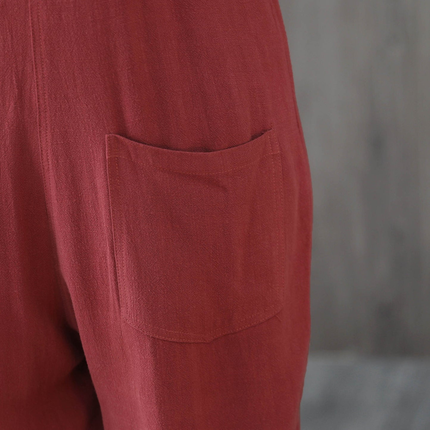Red Casual Linen Jumpsuits C195901