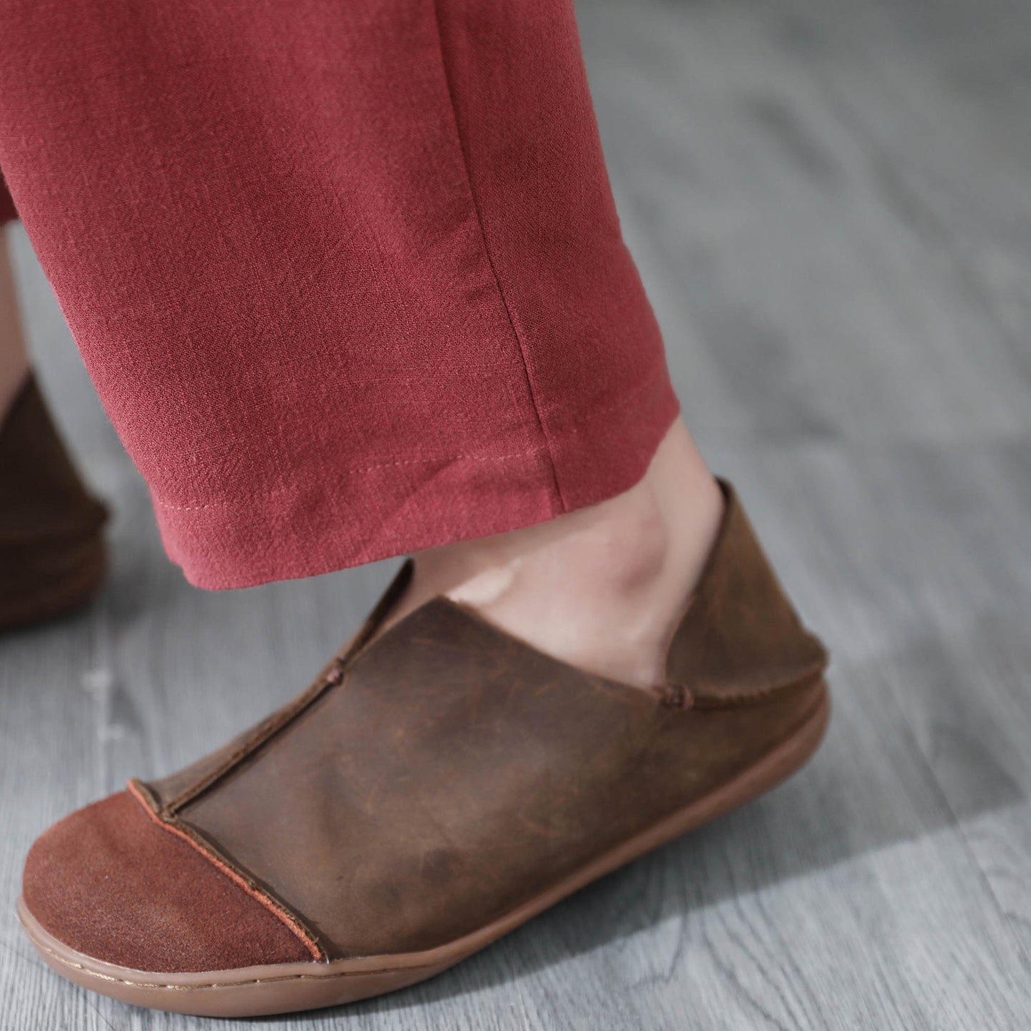 Red Casual Linen Jumpsuits C195901