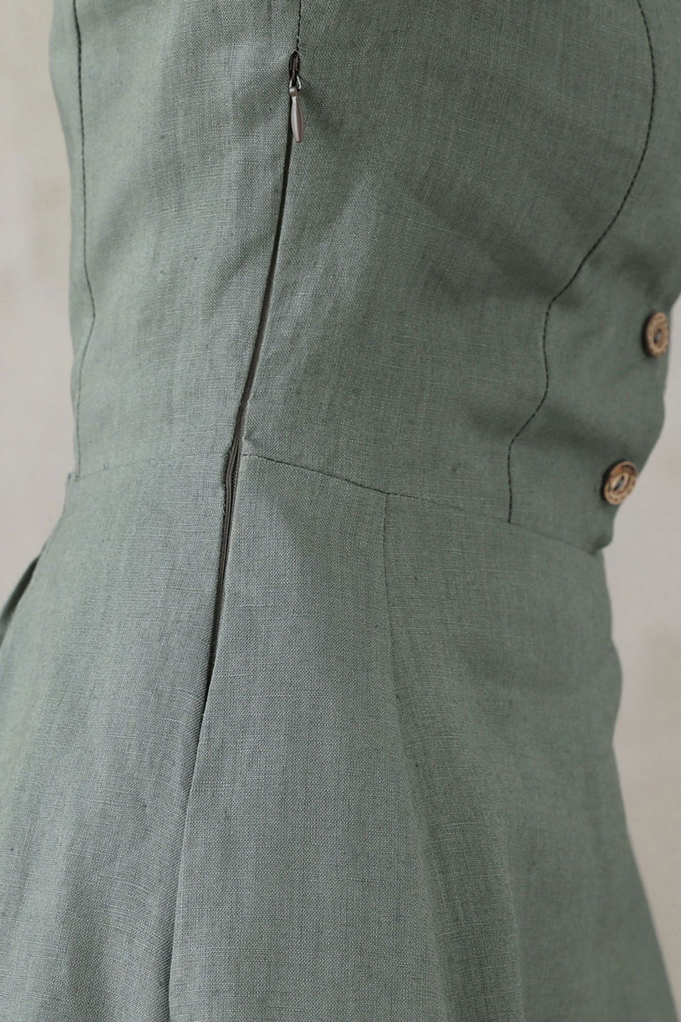 Summer Women Half Sleeve Long Linen Dress C2745#CK2200568