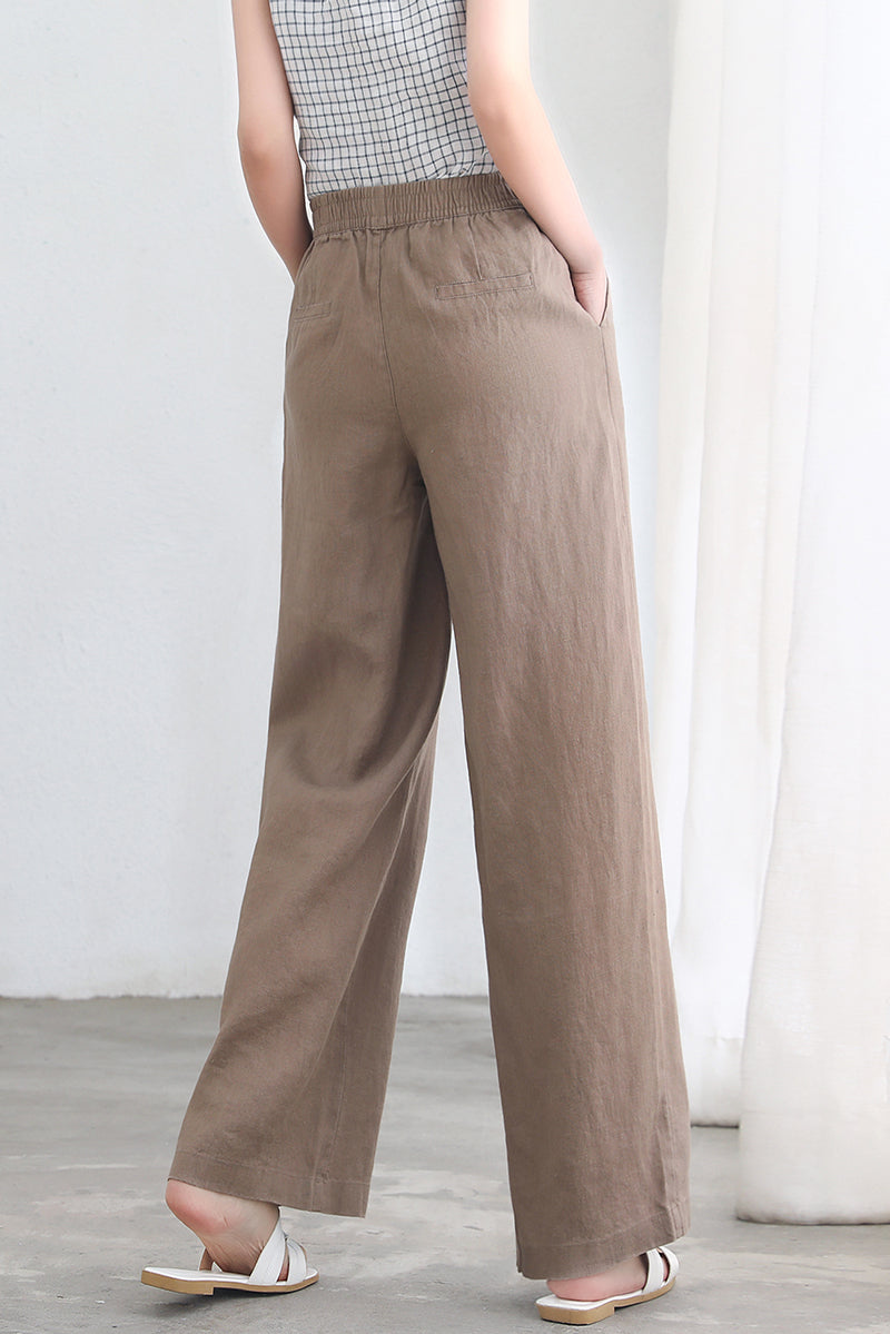 Loose Wide Leg Linen Pants C2689