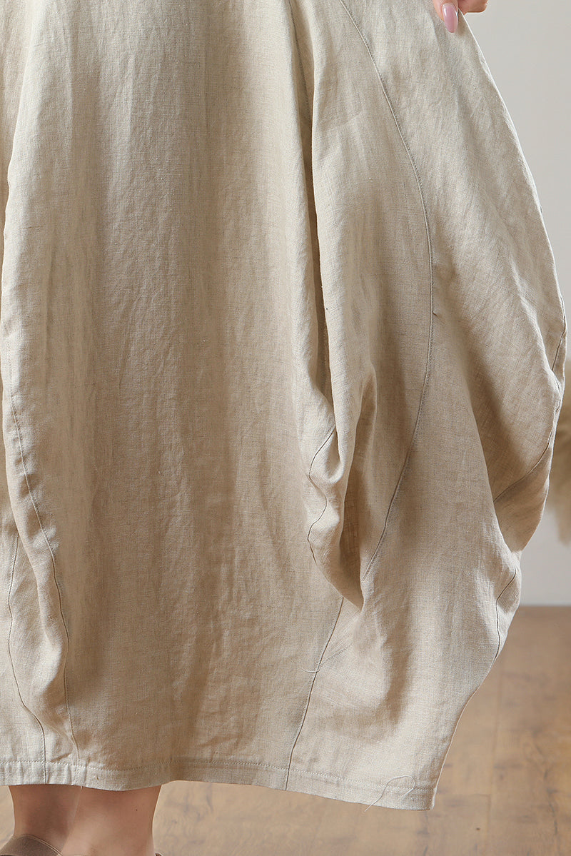 Women's Casual Sleeveless Linen Dress C3208