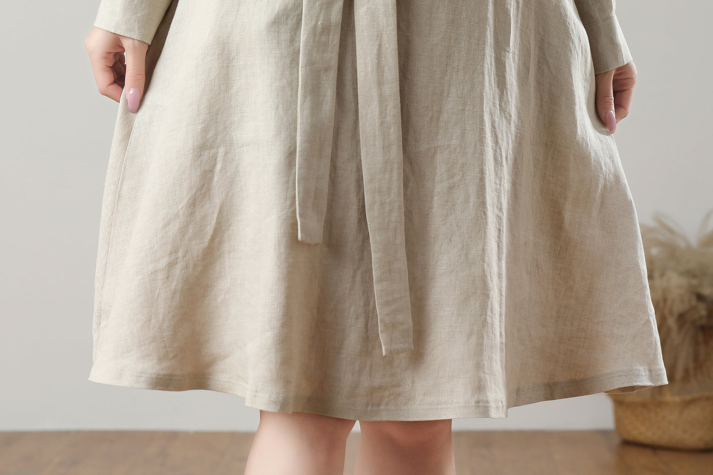 Spring Summer Linen Shirt Dress C3209