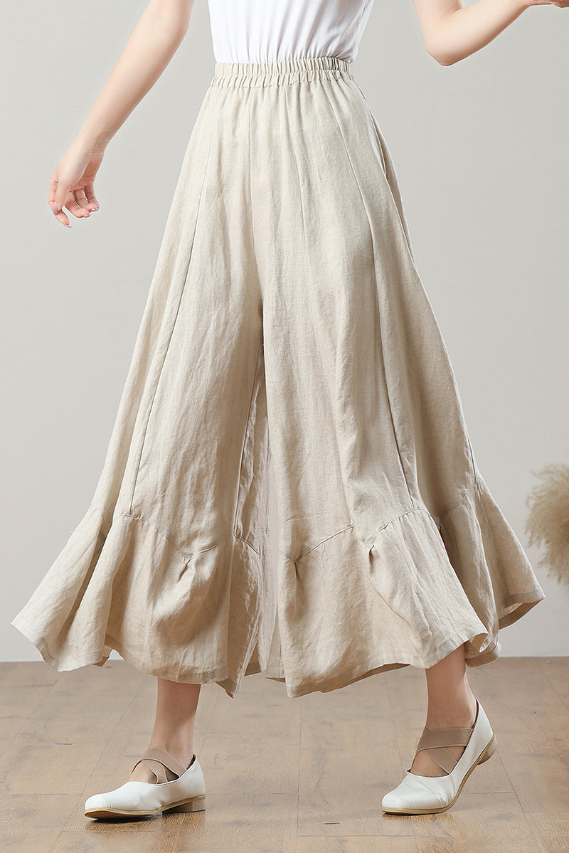 Women's Summer Ruffle Linen Pants C3210
