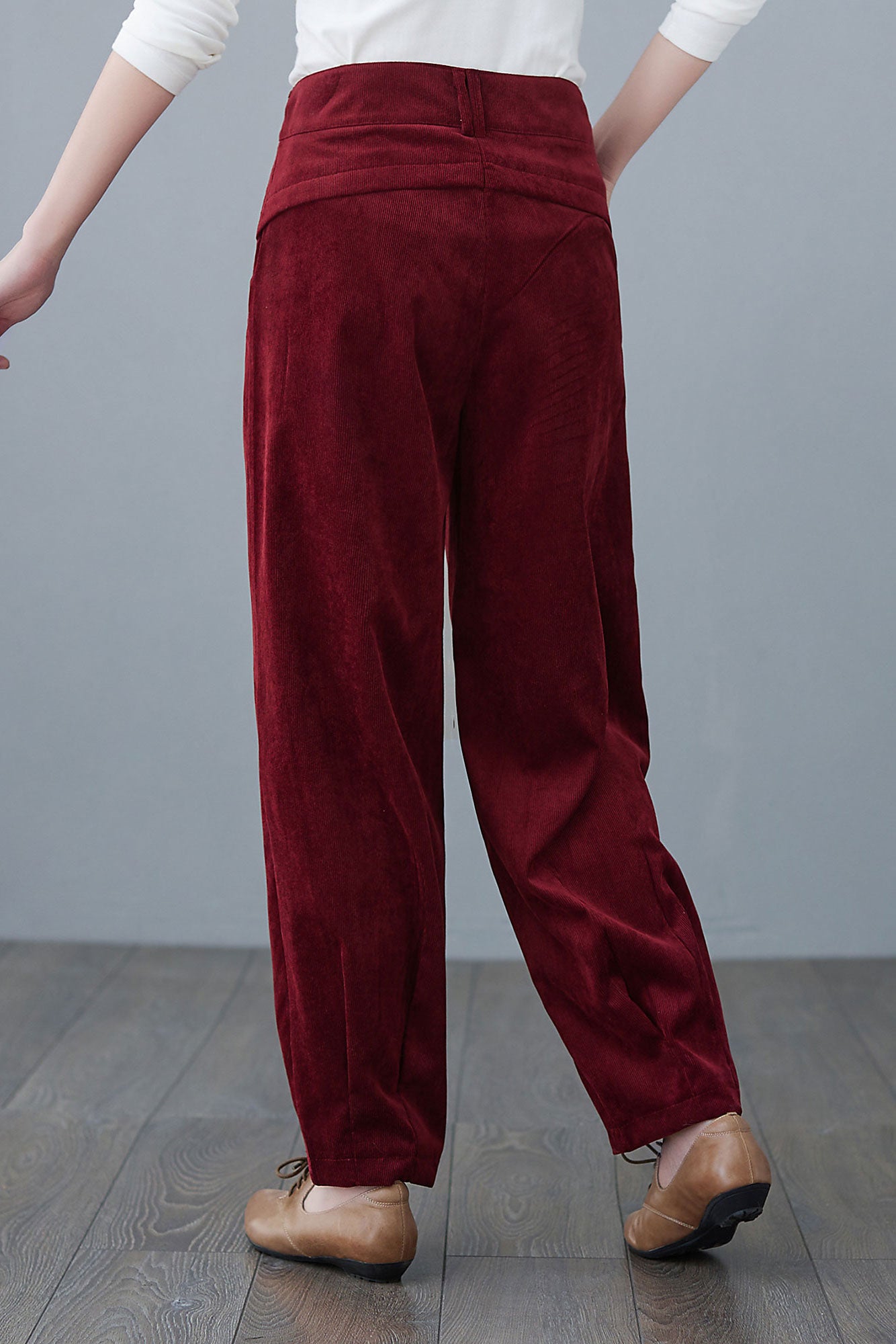 Wide Leg Corduroy Pants Women C2621