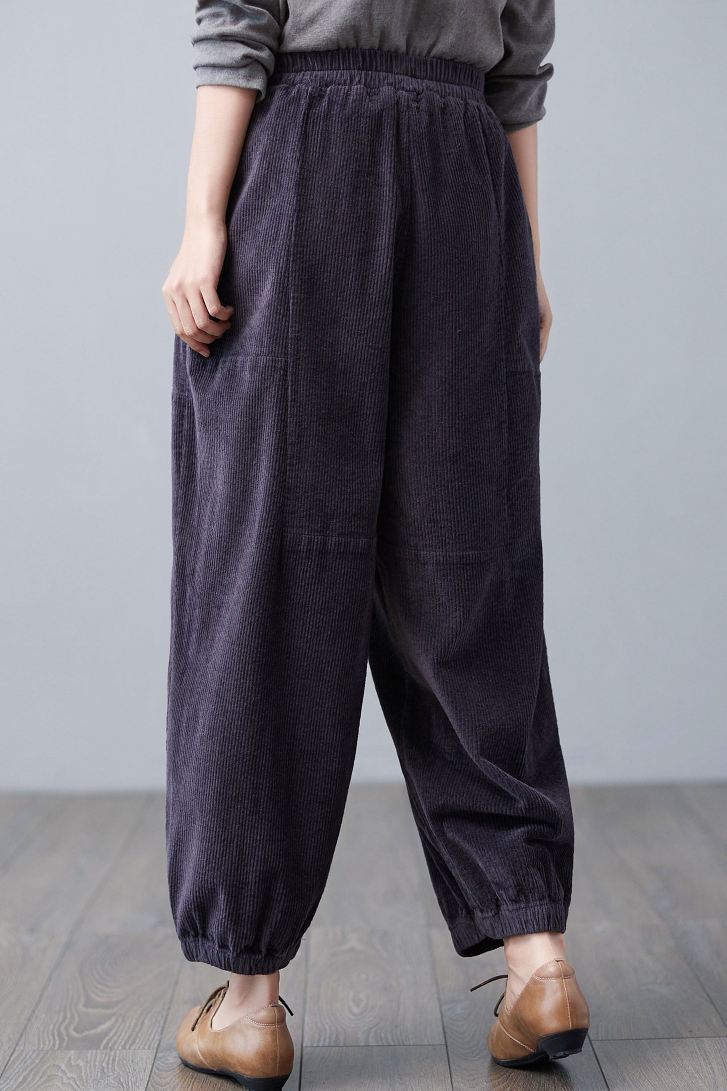 Retro Wide Leg Cotton Corduroy Pants C4339