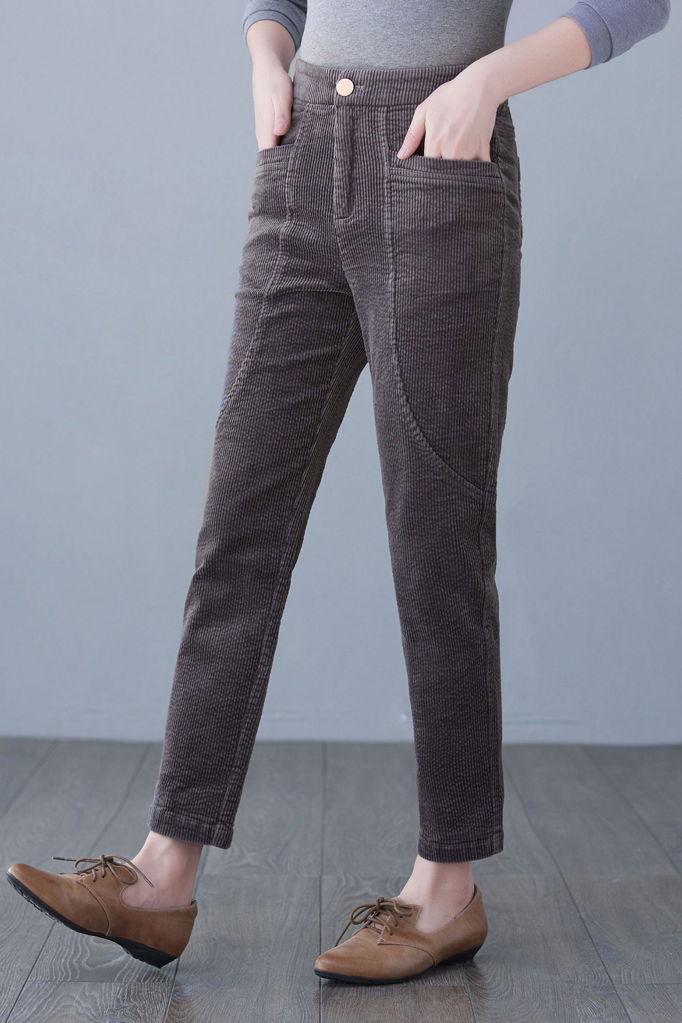 High Elastic Waist Pants with Pocket C2623