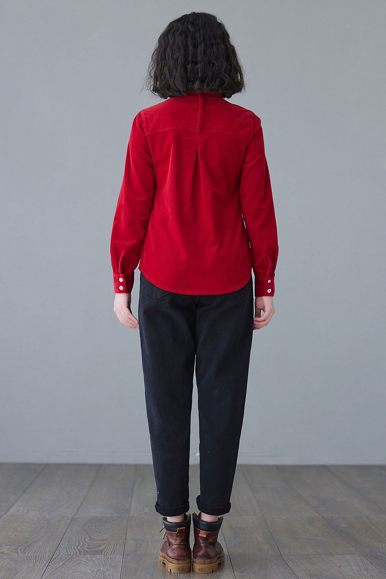 Women's Burgundy Corduroy Shirt C2628