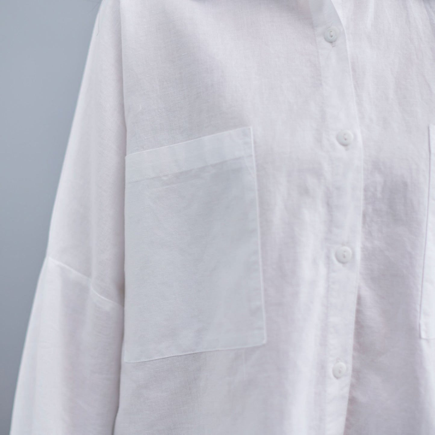 Long Sleeve Linen Shirt Tops in White C2271#YY05133