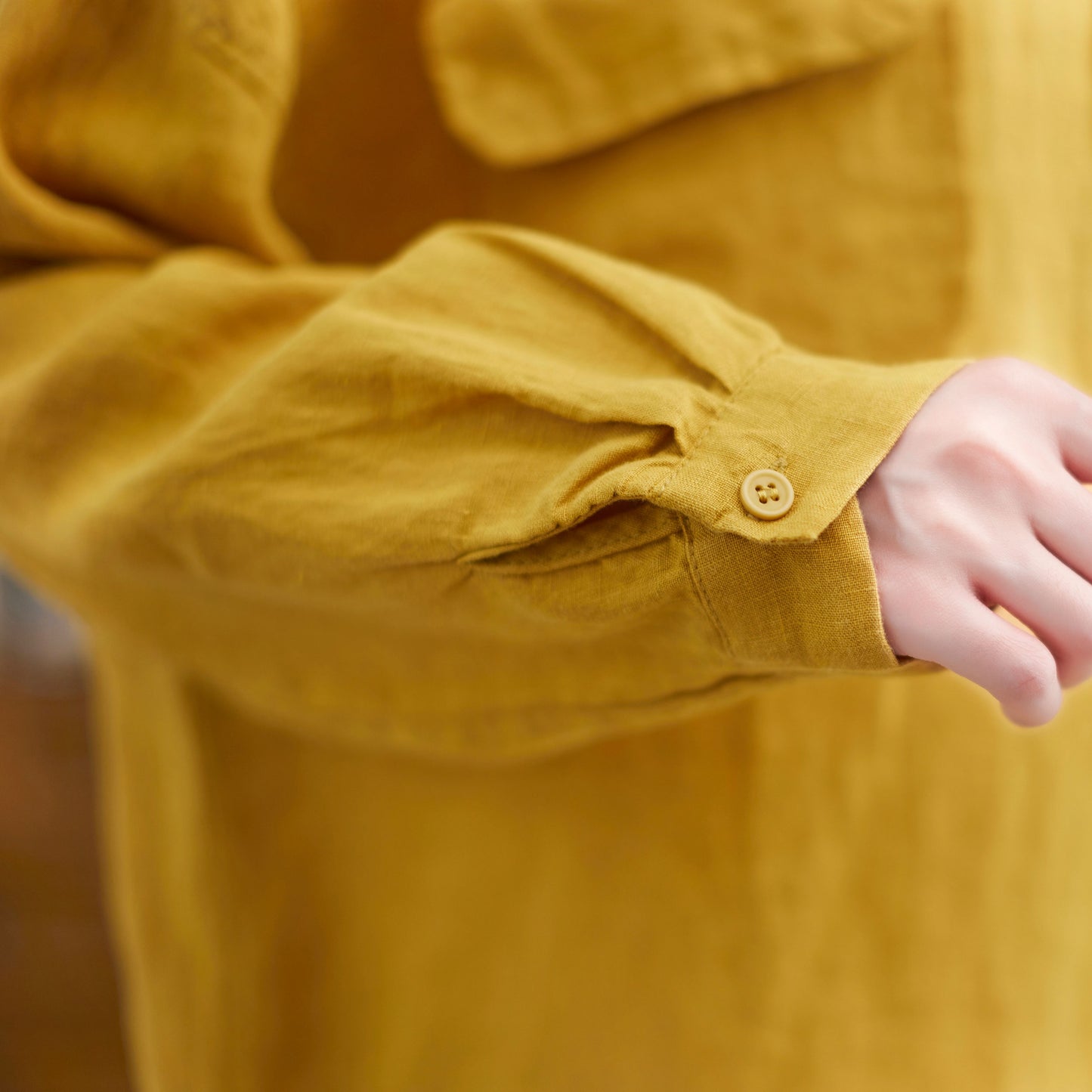 Yellow Loose Fit Shirt Tops for Women C2274, Size S,#YY01991