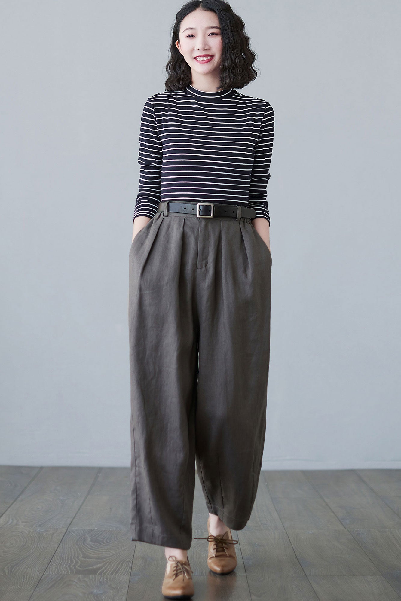 Loose Linen Pants Wide Leg Women C2495