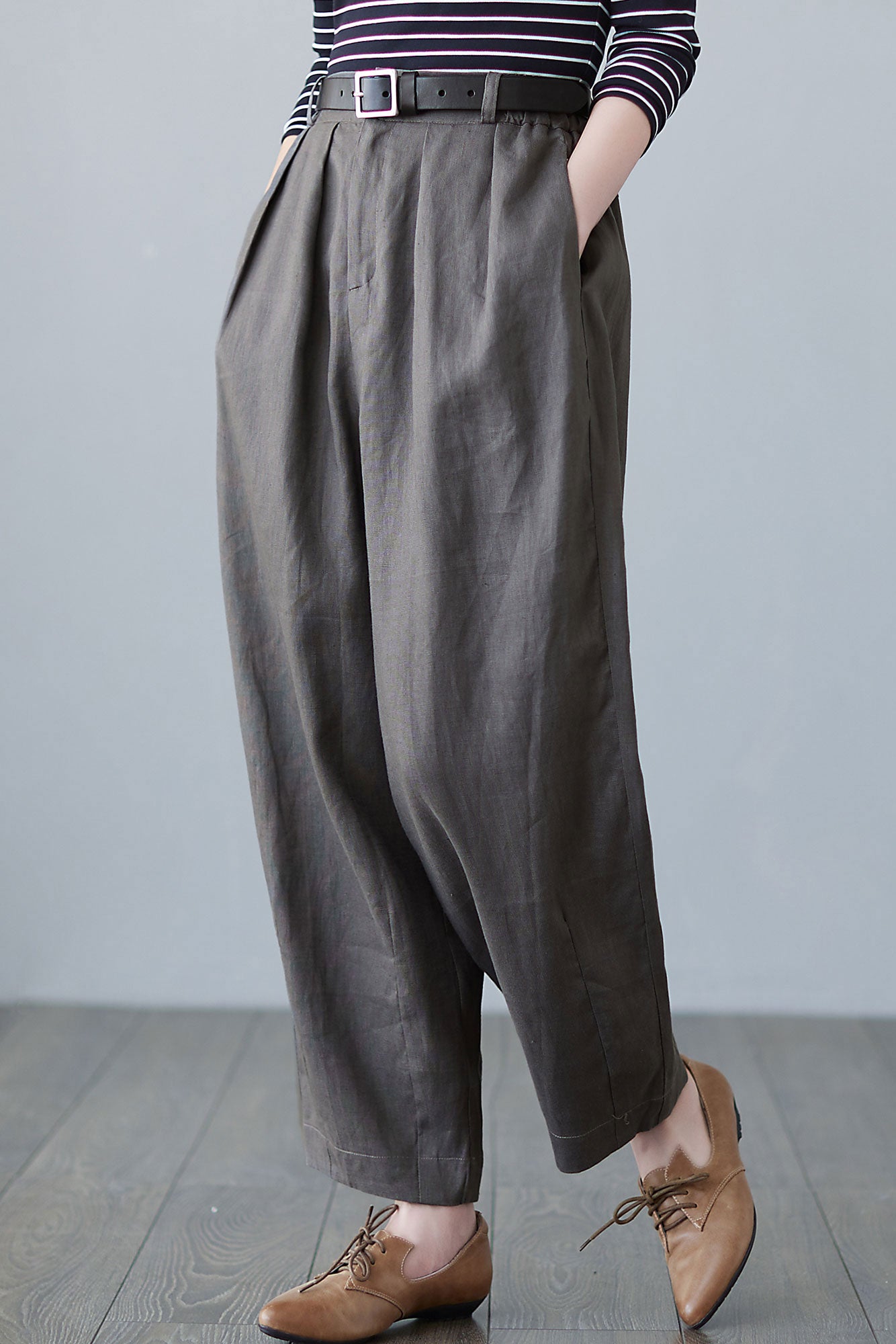 Loose Linen Pants Wide Leg Women C2495