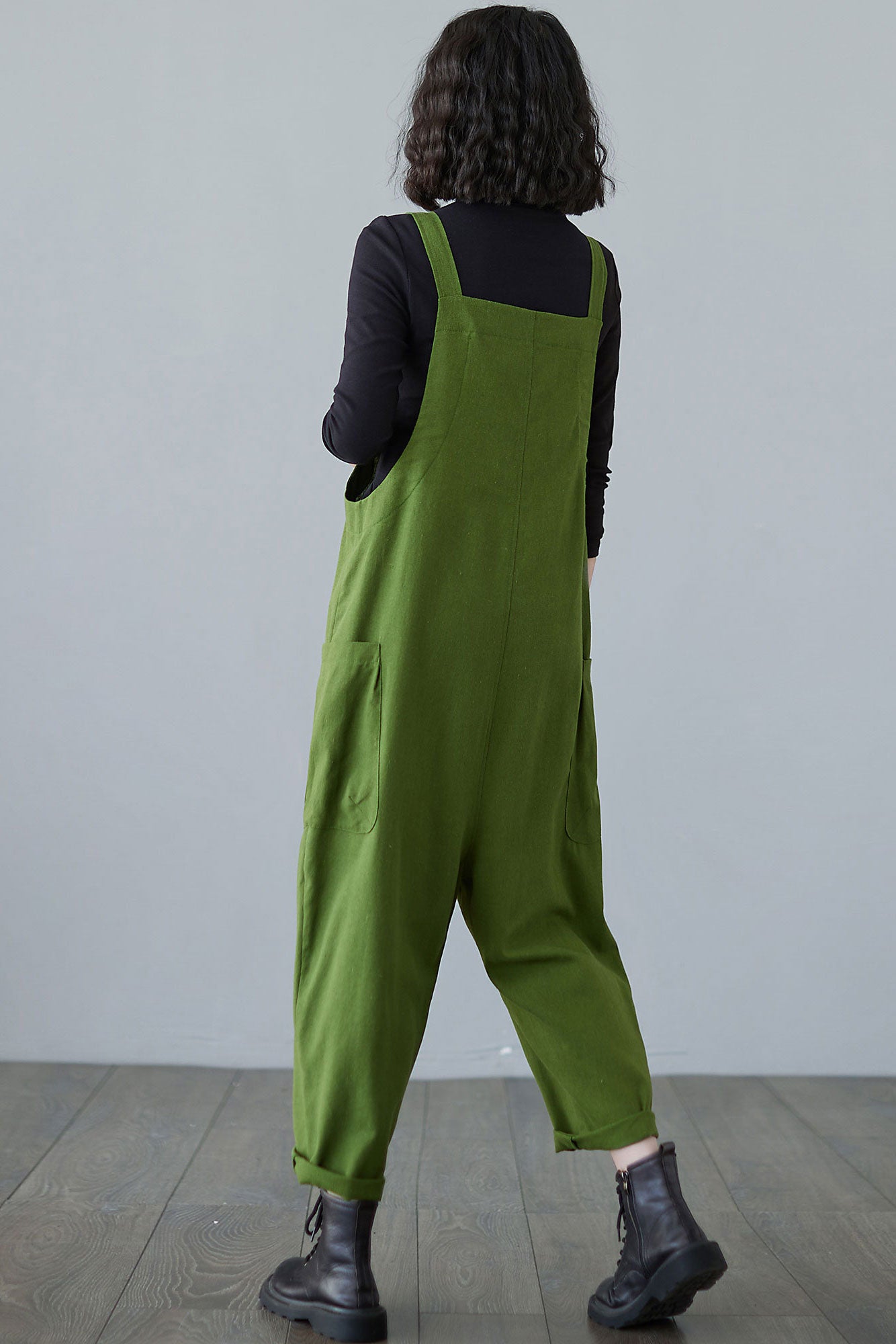 Loose fit Linen Jumpsuits Women C2498