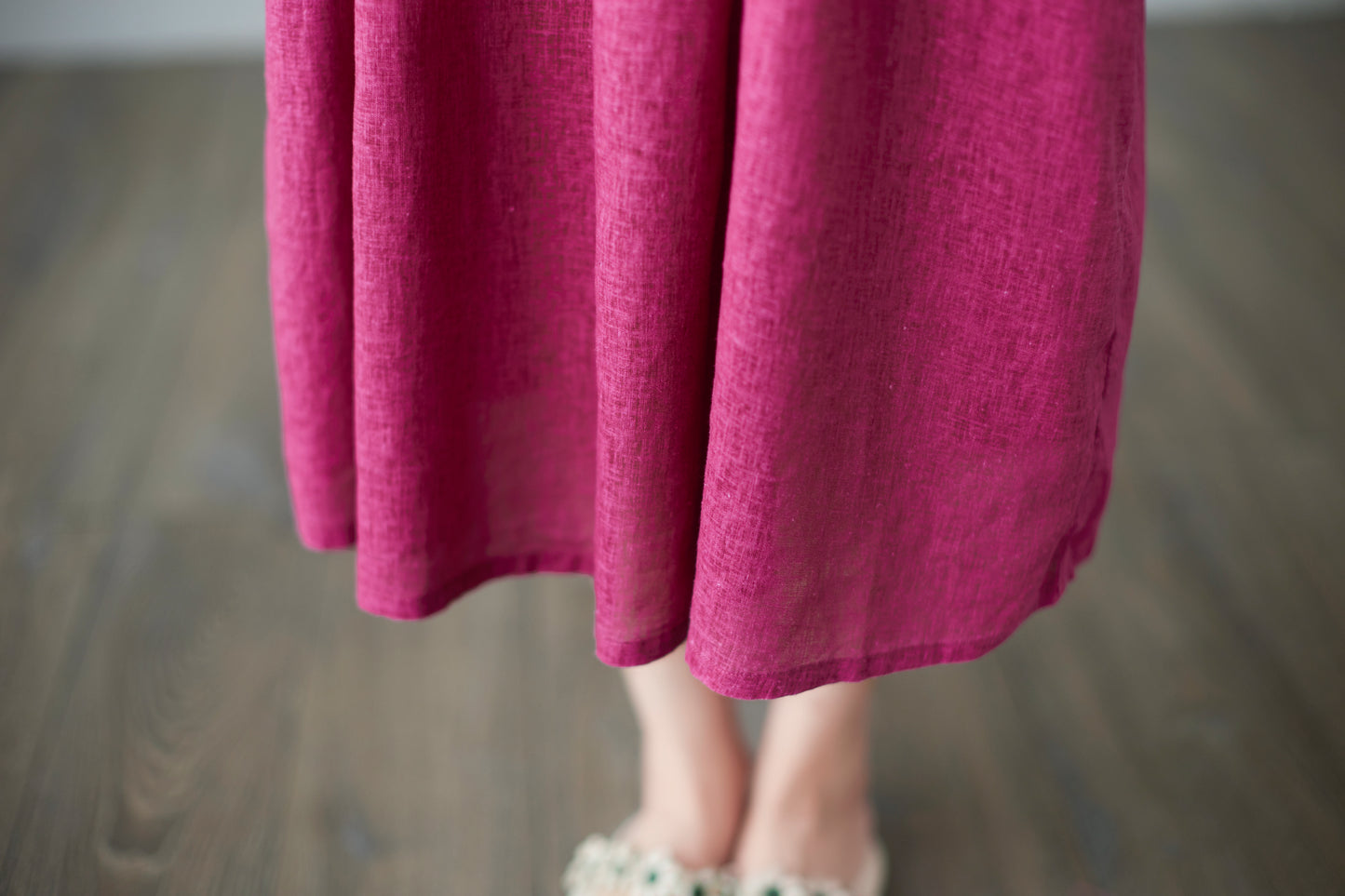 Casual Long Patchwork Linen Dress For Women C2282#YY05126