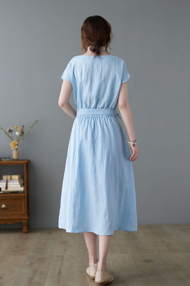 Summer Linen Dress for Woman C2236