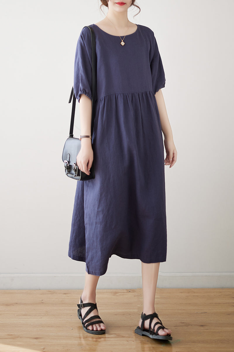 Summer Loose Linen Dress C3176