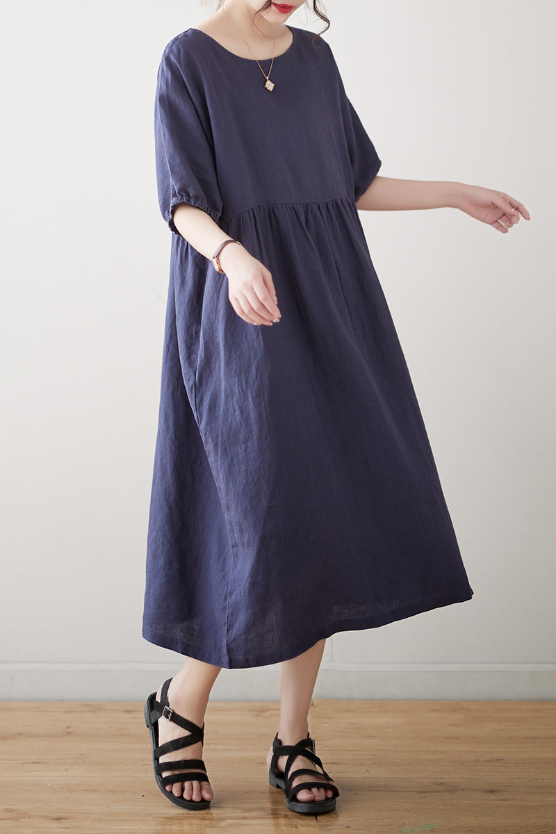 Summer Loose Linen Dress C3176