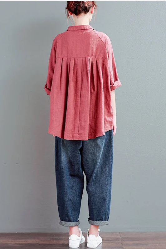 New Long Sleeve Spring Summer Cotton Tops C2865